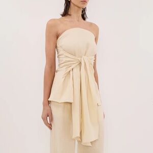 DISSH NWOT Pippy Buttermilk Linen Strapless Top